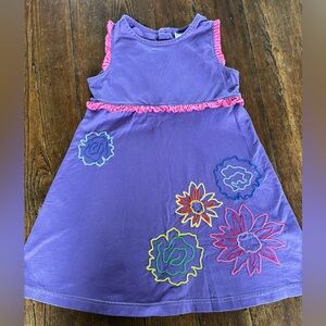 Hanna Andersson Dress Purple Flowers Cotton 120 6